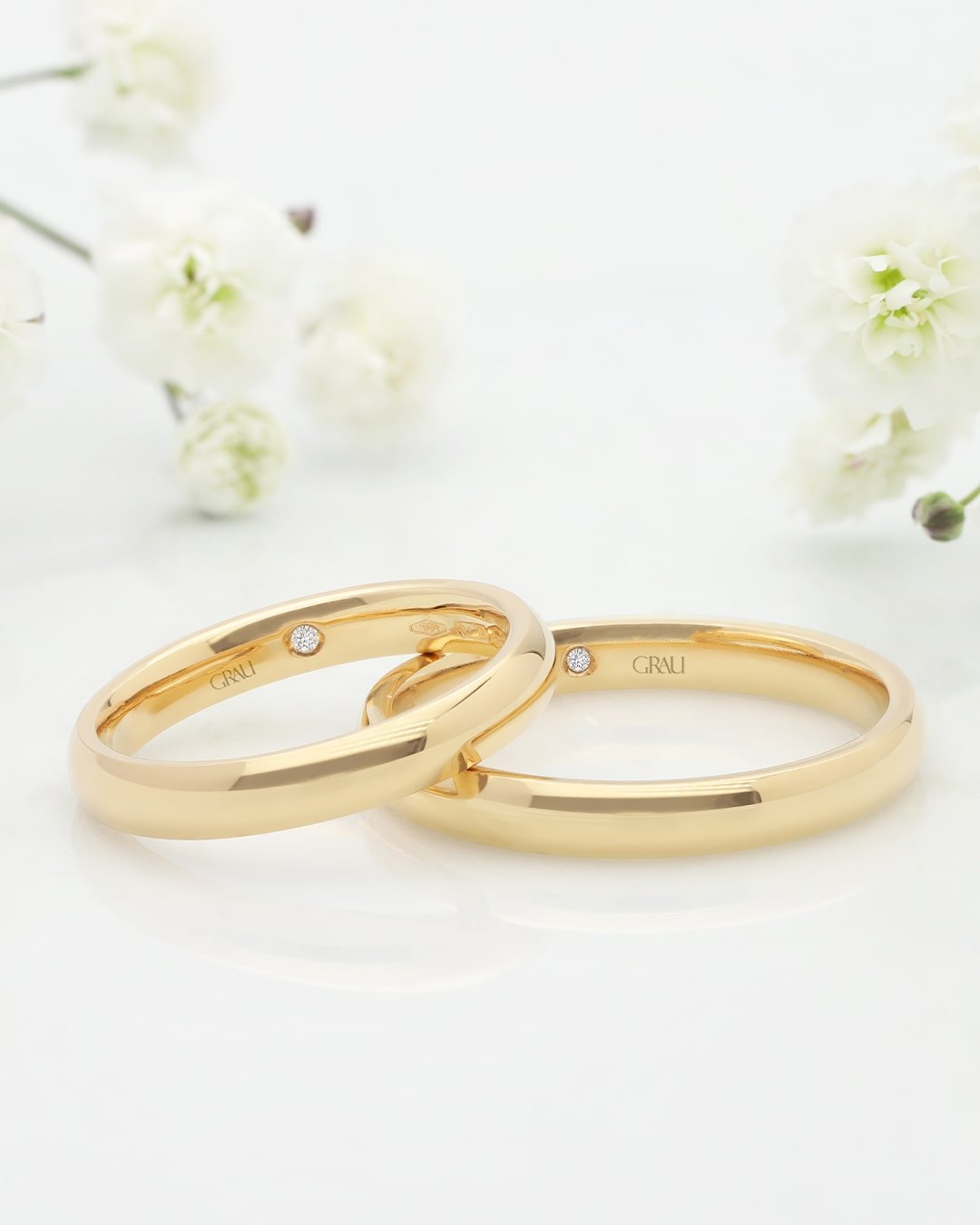 Alianzas de boda de oro amarillo de Joyería Grau