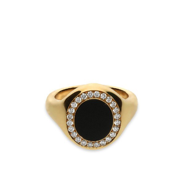 Anillo sello Halo Grand ónix