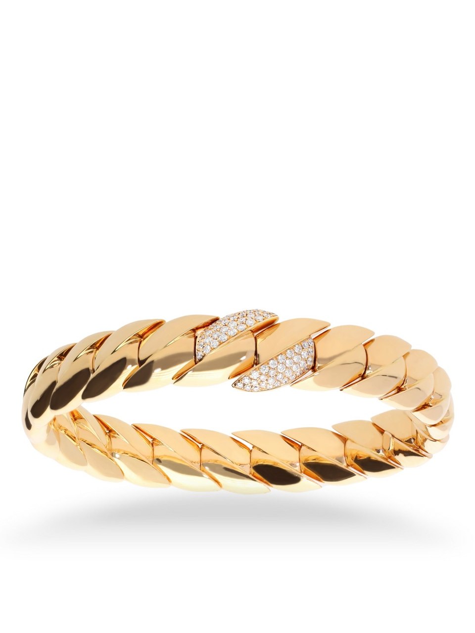 Pulsera esclava Grau de oro rosa con pavé de diamantes